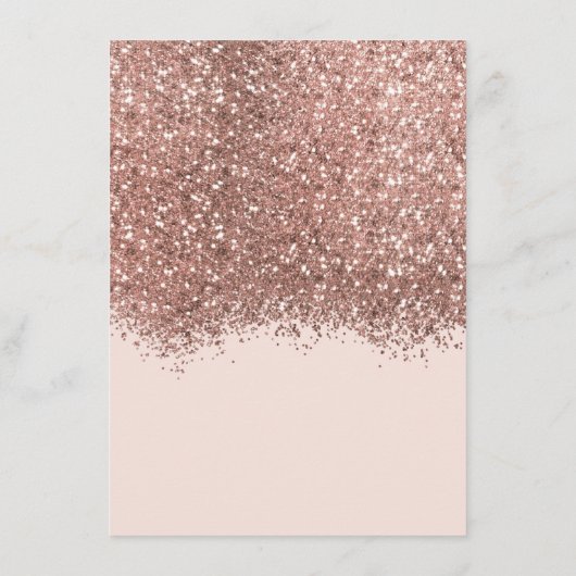 Carte D'accompagnement Parties scintillant rose Gold Rose Confetti Détail (Dos)
