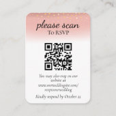Carte D'accompagnement Parties scintillant rose moderne RSVP avec code QR (Devant)