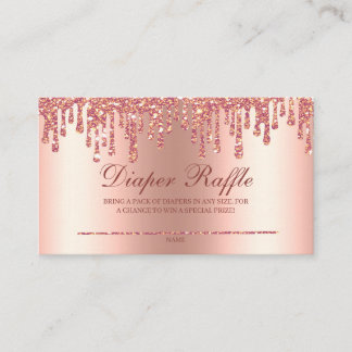 Carte D'accompagnement Parties scintillant Rose or Baby shower Déchets R