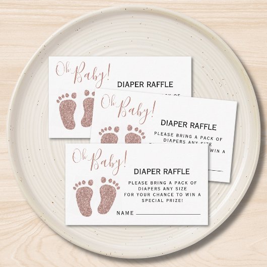 Carte D'accompagnement Parties scintillant rose vif Pieds de bébé Barreau