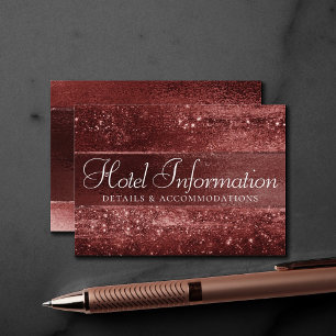 Carte D'accompagnement Parties scintillant rouge brillante Hébergements