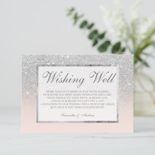 Carte D'accompagnement PARTIES SCINTILLANT SIlver blush ombre désirant bi (Debout devant)