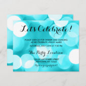 Carte D'accompagnement Parties scintillant Turquoise moderne Lumières Réc (Devant / Derrière)