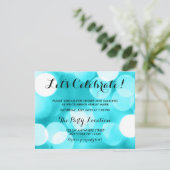 Carte D'accompagnement Parties scintillant Turquoise moderne Lumières Réc (Debout devant)