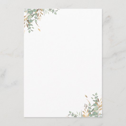 Carte D'accompagnement Parties scintillant vertes Gold Information Mariag (Dos)