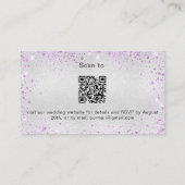 Carte D'accompagnement Parties scintillant violet argenté mariage site we (Dos)