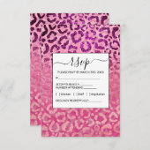 Carte D'accompagnement Parties scintillant violet rose léopard Poster de (Devant / Derrière)