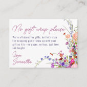 Carte D'accompagnement Pas de cadeau Envelopper Floral affichage nuptiale (Devant)