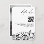 Carte D'accompagnement Pasadena Mariage Petits détails Code QR (Devant / Derrière)