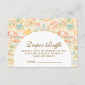 Carte D'accompagnement Pastel Beach Animals  Diapper Raffle (Devant)