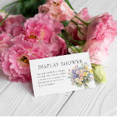 CARTE D'ACCOMPAGNEMENT PASTEL BLOOMING FLEURS SAUVAGES AFFICHER DOUCHE