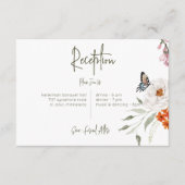 Carte D'accompagnement Pastel & Burgundy Blooms Réception Florale Moderne (Devant)