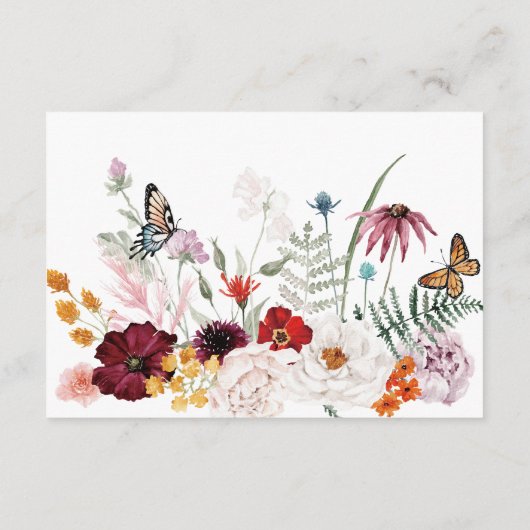 Carte D'accompagnement Pastel & Burgundy Blooms Réception Florale Moderne (Dos)