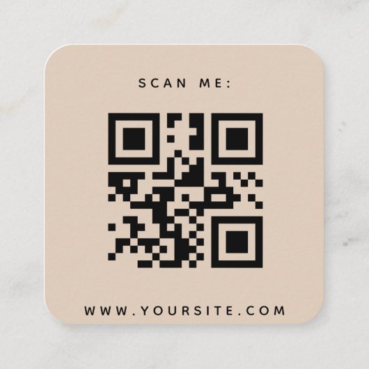 Carte D'accompagnement Pastel Cream Beige QR Code Mariage RSVP Chic (Dos)