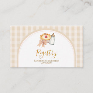 Carte D'accompagnement Pastel Cutie Pie En vichy Registre des Baby shower