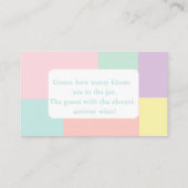 Carte D'accompagnement Pastel "Devinez combien de baisers" Fête des marié (Dos)