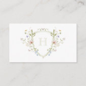 Carte D'accompagnement Pastel Fleur sauvage Monogram Crest Diaper Raffin (Dos)