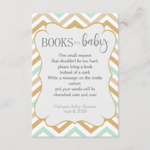 Carte D'accompagnement Pastel Gold et Green Zig Zag Neutral Baby Books