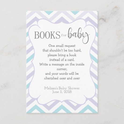 Carte D'accompagnement Pastel Lavender et Aqua Zig Zag Baby (Devant)