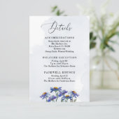 Carte D'accompagnement Pastel Lavender Purple Daisies Détails du Mariage (Debout devant)