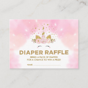 Carte D'accompagnement Pastel Nuages Rose Magique Unicorne Déchets Raffle