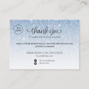 Carte D'accompagnement *~* Pastel Parties scintillant Merci QR marque de