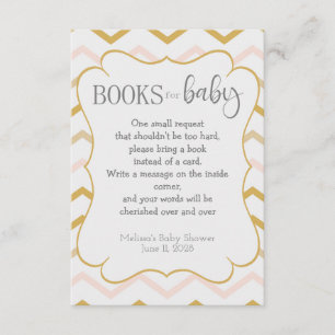 Carte D'accompagnement Pastel Peach et Gold Zig Zag Livres pour bébé