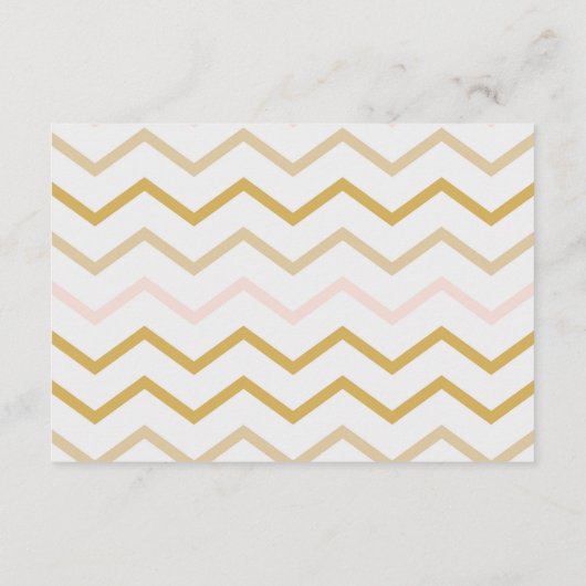 Carte D'accompagnement Pastel Peach et Gold Zig Zag RSVP (Dos)