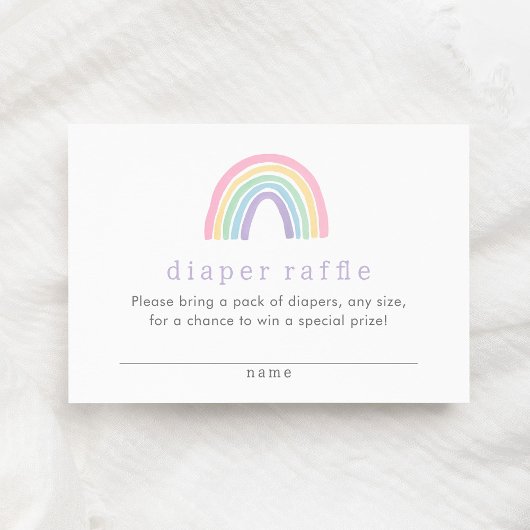 Carte D'accompagnement Pastel Pink Boho Rainbow Diaper Ticket