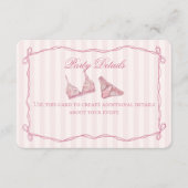 Carte D'accompagnement Pastel Pink Lace Lingerie Shower Details (Devant)