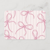 Carte D'accompagnement Pastel Pink Lingerie Sizes Shower Bow (Dos)