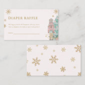 Carte D'accompagnement Pastel Pink Nutcracker Diaper Raffle Card Baby (Devant / Derrière)