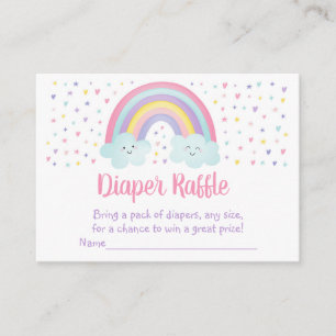 Carte D'accompagnement Pastel Rainbow Clouds Baby shower Déchets Raffle