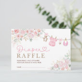 Carte D'accompagnement Pastel Rose Floral Bébé Fille Vêtements Déchets Ra (Debout devant)