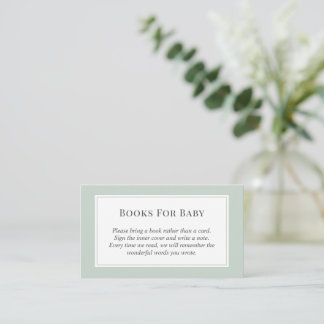 Carte D'accompagnement Pastel Sage Green Fall Baby showers Livres Pour Bé