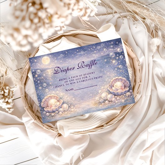 Carte D'accompagnement Pastel Seashell Pearl Diapper Raffle