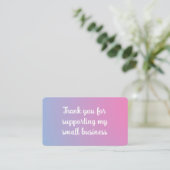 Carte D'accompagnement Pastel Small Business Packaging Insert Card (Debout devant)