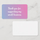 Carte D'accompagnement Pastel Small Business Packaging Insert Card (Devant / Derrière)