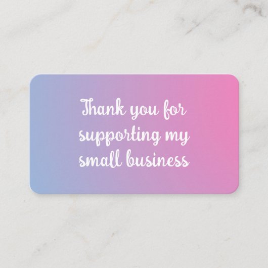 Carte D'accompagnement Pastel Small Business Packaging Insert Card (Devant)