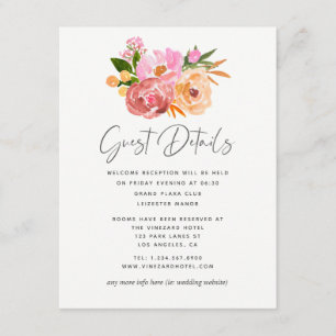 Carte D'accompagnement Pastel Spring Wedding Floral Mariage Détails du cl