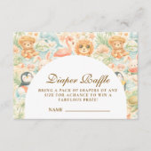 Carte D'accompagnement Pastel Summer Animals Diapper Raffle (Devant)