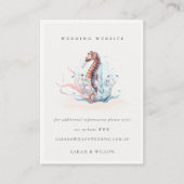 Carte D'accompagnement Pastel Underwater Seahorse Coral Site Mariage (Devant)