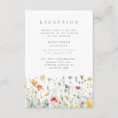 Carte D'accompagnement Pastel Wildflower Wedding Reception Enclosure Card (Devant)