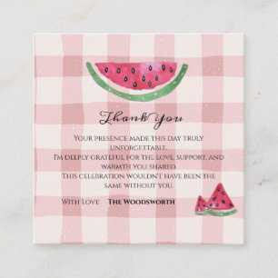 Carte D'accompagnement Pastèque Douce Fille Été Merci