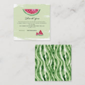 Carte D'accompagnement Pastèque Douce Fille Été Merci (Devant / Derrière)