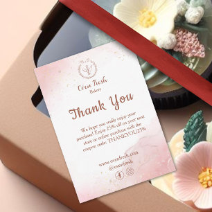 Carte D'accompagnement Pâtisserie Boulangerie Parties scintillant Rose Go