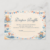 Carte D'accompagnement Patriotic Stars & Stripes Diapper Raffle (Devant)