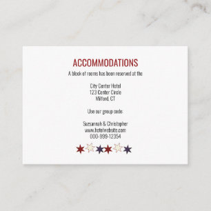 Carte D'accompagnement Patriotique Rouge Bleu Bleu Top Étoiles Bas