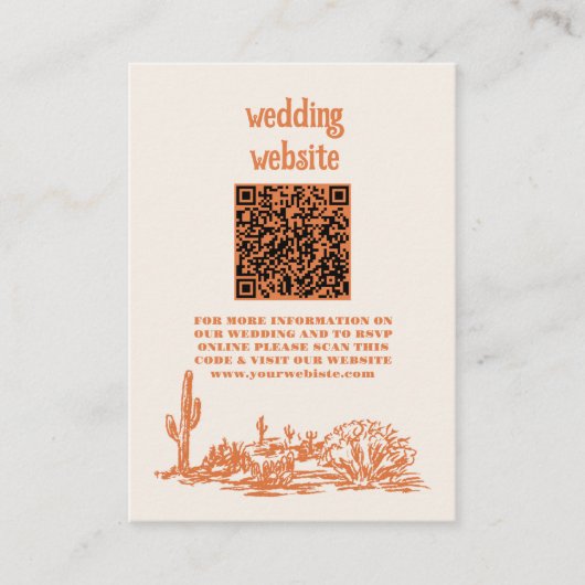 Carte D'accompagnement Pays du Sud-Ouest Ranch Western Mariage QR CODE (Devant)