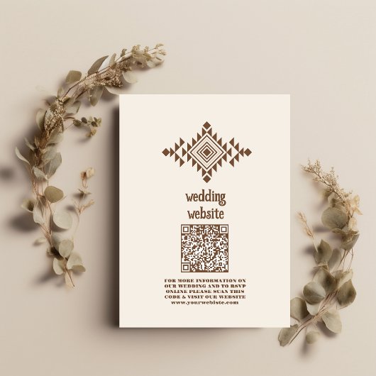 Carte D'accompagnement Pays du Sud-Ouest Ranch Western Mariage QR CODE